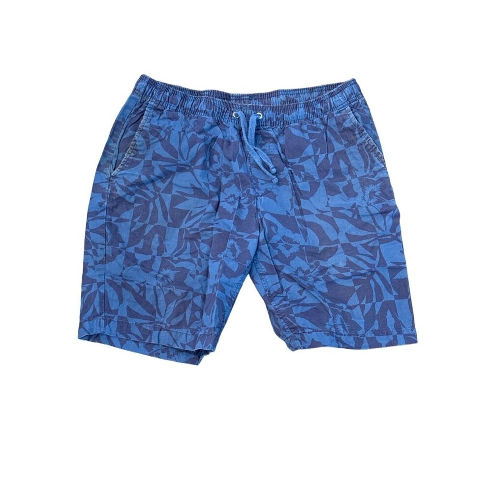 Free Assembly Mens Blue Floral Print Cotton Shorts M